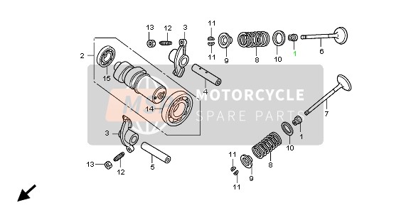 Honda PES125 2006 Albero A Camme & Valvola per un 2006 Honda PES125